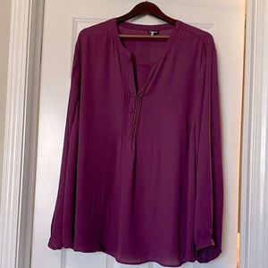 Torrid size 4 v-neck long-sleeves blouse. Purple/plum color.